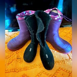 Kamik Kids size 3 with wool insoles and Kids size 5 without Rain&Snow Boots